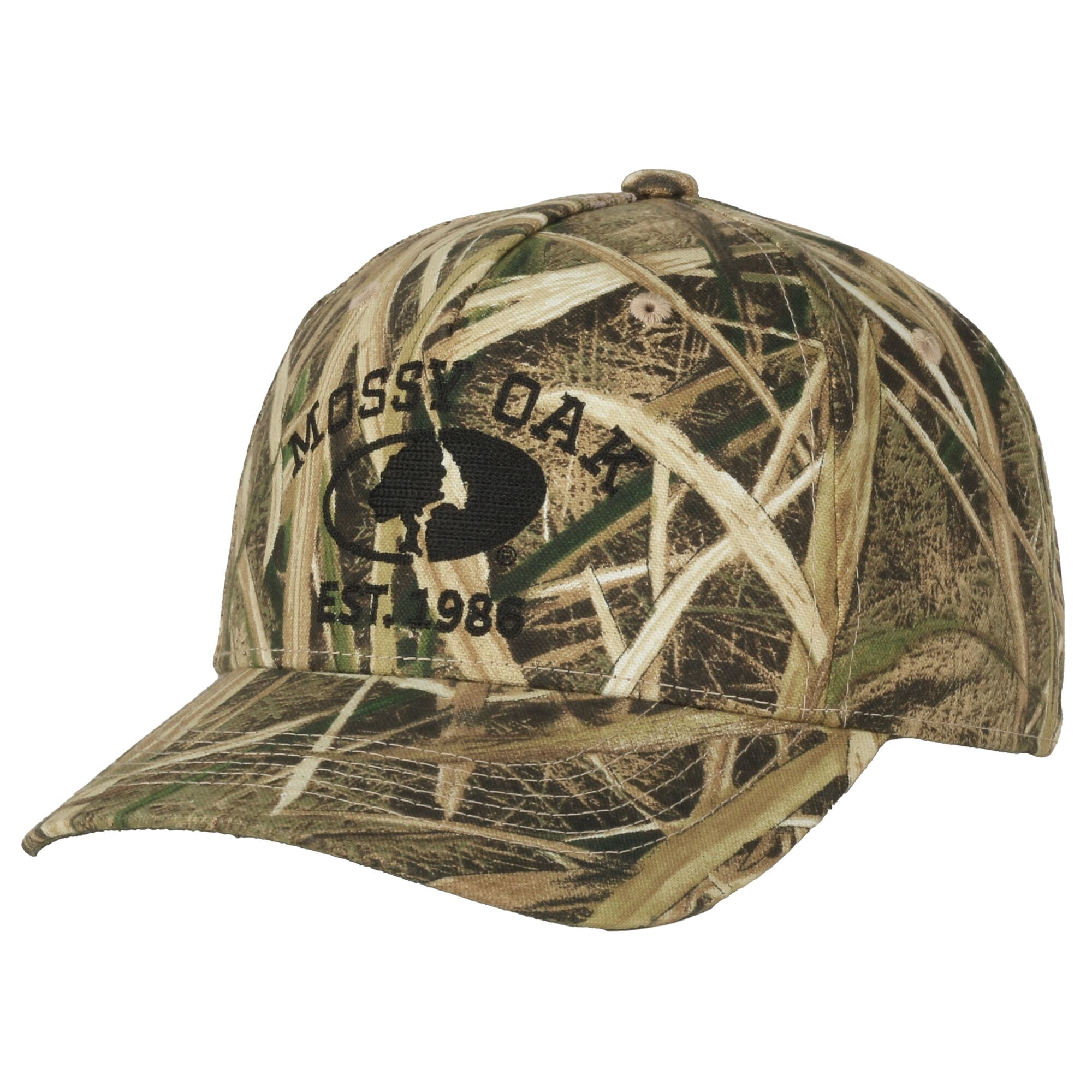 Mossy Oak Shawdowgrass Blades® Camo Cap, Hunting Hat for Men, Snapback, One Size, Adult, Brown Camo