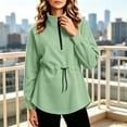 thumbnail image 4 of Aezemi Women Half Zip Shirts Loose Fit Collared Drawstring Elastic Waist Fashion Sports Outdoor Blouses Winter Fall Baggy Workout Exercise Dressy Work Pullover Tops XL, 4 of 7