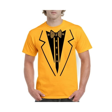 Short Sleeve Bow Tie - Black Bow Tie Suit Tuxedo Costume Men's Short Sleeve T-Shirt
