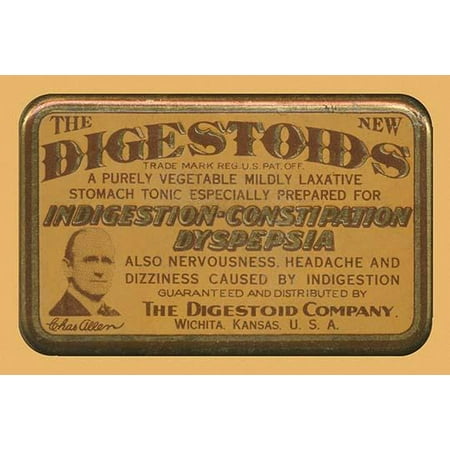 An early American tin for a quack cure  A purely vegetable midly laxative stomach tonic especially prepared for ingestion - constipation dyspepsia also nervousness headache and dizziness caused by