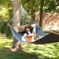 thumbnail image 5 of Bathonly 11 feet 2-Person Hammock Quilted Fabric with Pillow, 450 lbs Capacity, JeansBlue, 5 of 9