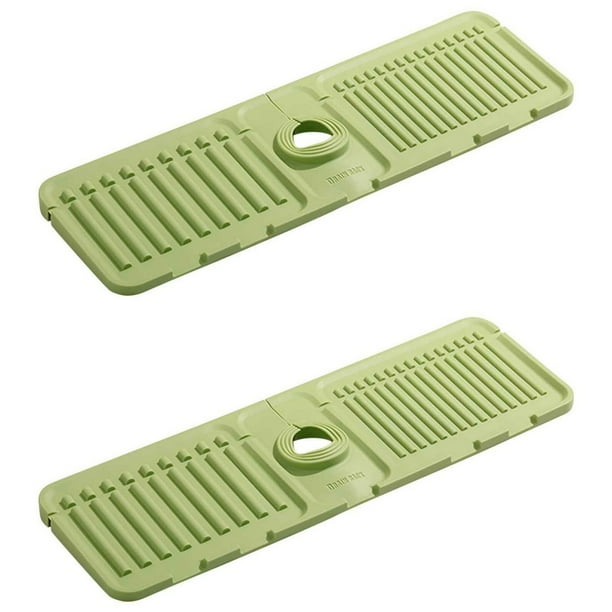 2pcs Faucet Water Flowing Pad Drying Cushion Pad Sink Guard Pad For Kitchen And Bathroom