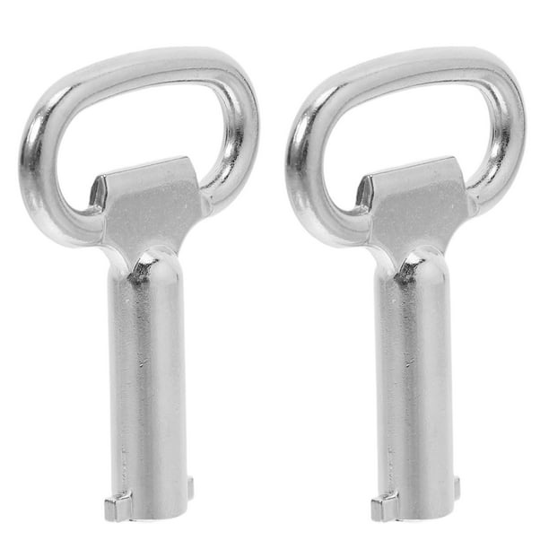 2 llaves de válvula multifuncionales, llave triangular universal para gabinete eléctrico, medidor de gas, válvula de agua, radiador, purga de metal.