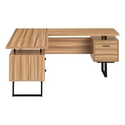 Monarch Specialties Computer Desk, Home Office, Corner, 70L, L Shape, Work, Laptop, Brown Laminate