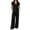 Black, variant on Two Piece Outfit Sets for Women 100% Cotton Short Sleeve Blouse and Flowy Palazzo Trousers