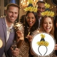 thumbnail image 2 of 2026 Happy New Year Headbands Gold Crown Glitter Hair Accessories for family, 2 of 4