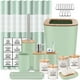 thumbnail image 1 of Imavo Juego de baño verde de 24 piezas, juego de accesorios de baño con bandeja para cortina de ducha, bote de basura, dispensador de jabón, jabonera, soporte para cepillo de dientes, vaso para cepill, 1 of 1