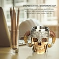 Halloween Skull Resin Beer Mug Stainless Steel Coffee Drinking Cup