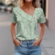 thumbnail image 5 of Tops de Algodón para Mujeres Cuello en V Casual de Manga Corta, Imitación Algodón Primavera Y Blusa de Verano, 5 of 5