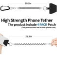 thumbnail image 4 of 2* Phone Lanyard Tether with 4* Patch, iPhone Lanyard Anti Theft Phone Strap for Outdoor Hiking Climbing, Silver, 4 of 14