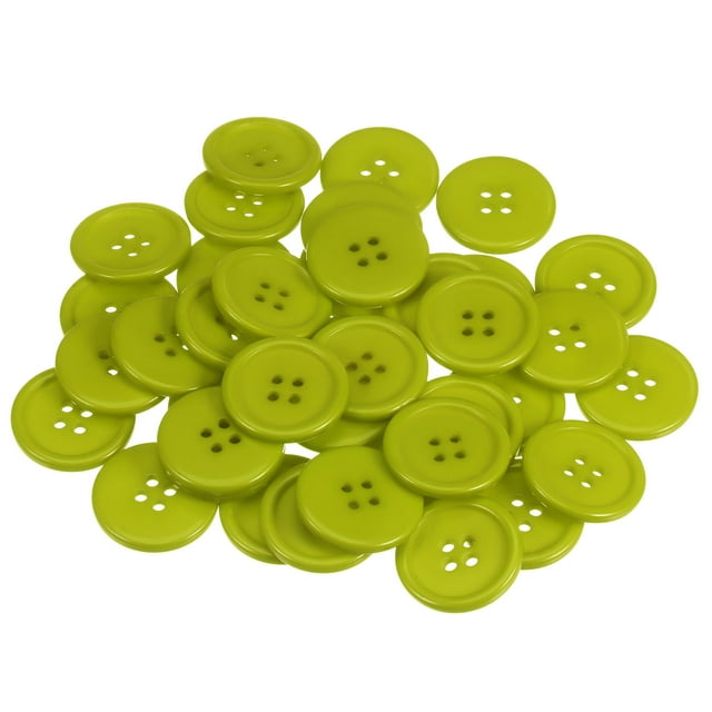 Unique Bargains Light Green Resin Round 4-Hole Sewing Buttons (100 Pack)