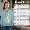 thumbnail image 7 of Uourmeti Oil Painting Rabbit Youth Girls Winter Hoodies Half Zip Sweatshirt Pullover Sweatshirts Warm Cozy for Cold Weather Casual Daily Wear Size 9-10, 7 of 7