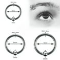 thumbnail image 4 of GKNET Surgical Steel Nose Ring with Ball Septum Clicker Helix Ear Hoop Hinge Lobe Ring-silver-8mm, 4 of 9