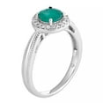 thumbnail image 2 of 10k White Gold Emerald & 1/8 Carat T.W. Diamond Halo Ring, 2 of 3