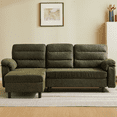 thumbnail image 4 of IULULU L Shape Convertible Sectional Sofa Couch with Chaise, Modern Linen Fabric Sofa Bed with Solid Frame & Thick Cushion for Living Room, Small Space, Green, 4 of 12