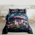 thumbnail image 2 of Feelyou Mystic Mushroom House Queen Comforter Set, Dreamy Fairy Tale Bedding Sets, Cartoon Princess Style Reversible Bedding Comforter Set, Super Cozy Room Decor, 3-Piece, 2 of 8