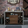 thumbnail image 4 of Furniture of America Chriz Industrial 47"Width Multi-Storage Wood Sideboard with Drawers, Walnut and Cement, 4 of 11