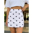 thumbnail image 4 of LMLYSoH Women Dot Print Mini Skirt Elastic Waist Short Bodycon Mesh Skirts for Daily Office Party, 4 of 9