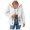 White, variant on Unisex Mid-Length Waterproof Rain Jacket Hooded Breathable Windbreaker for Hiking, Trekking, Camping & Outdoor Activities