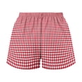thumbnail image 5 of WAYUTE Shorts for Women Cute Plaid Print Button Front Straight Leg Home Bottoms Shorts Holiday Casual Loose Fit Summer Outdoor, 5 of 5