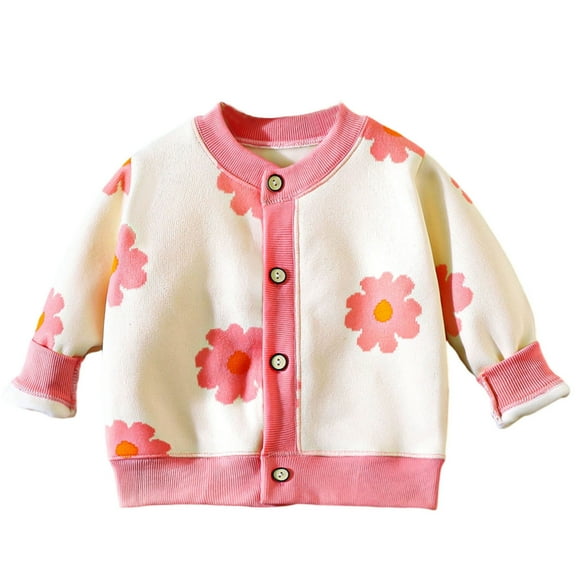 Favoffer Baby Girl Boy Cardigan Cartoon Dinosaur Animal Graphic Sweater Fall Winter Long Sleeve Knitted Thick Outerwear for Travel Walks Toddler 0-10Y