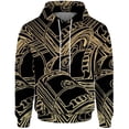 thumbnail image 3 of Ropa para hombre Sudadera con capucha con estampado de sol y dólares para hombre Ropa deportiva de ocio cómoda y versátil, 3 of 5