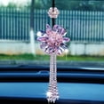 thumbnail image 5 of VERMON Stylish Flower Beads Pendant Car Interior Decor Rearview Mirror Hanging Ornament, 5 of 6