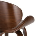 thumbnail image 3 of Noble House Cordele Indoor Upholstered Swivel Barstool, Cognac Brown and Walnut, 3 of 8