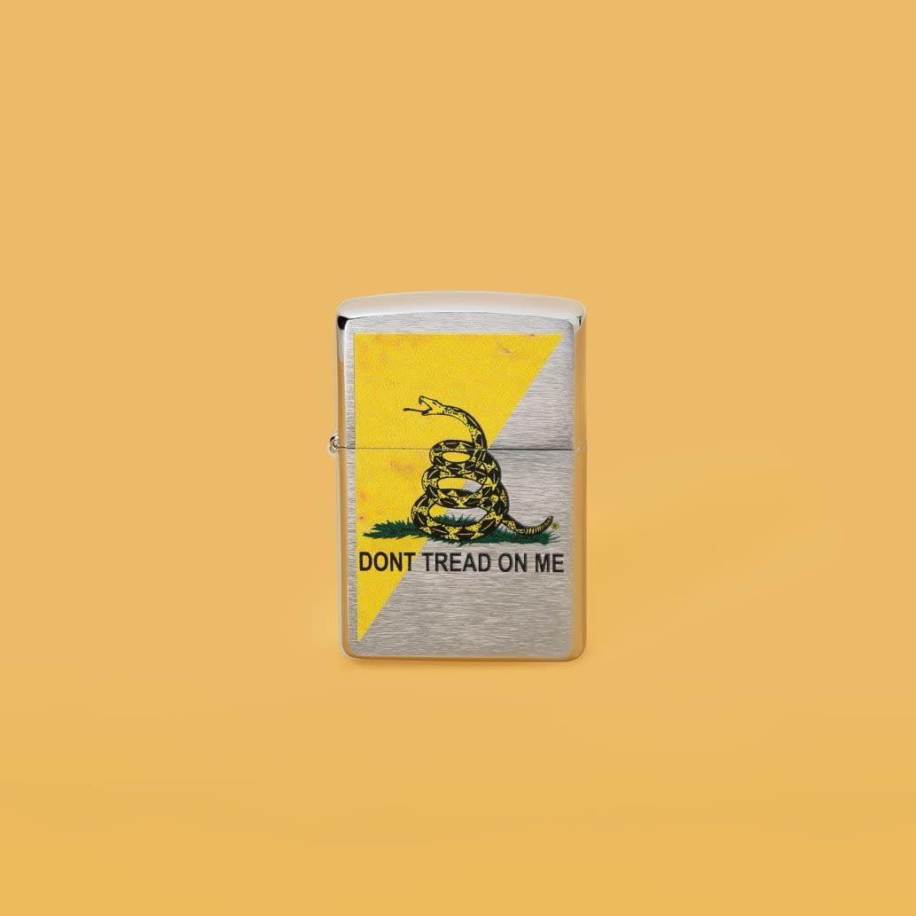 Zippo Customized Message Dont Tread on Me, Gadsden Flag - Brushed Chrome 48118