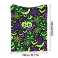 thumbnail image 3 of putnchl Halloween Green Purple Blanket Halloween Throw Blanket Flannel Lightweight Soft Plush Fuzzy Blankets For Bed Sofa Couch Livingroom Chair, 3 of 3