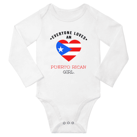 

Everyone Loves An Puerto Rican Girl Baby Long Slevve Rompers Bodysuit (White 12-18 Months)