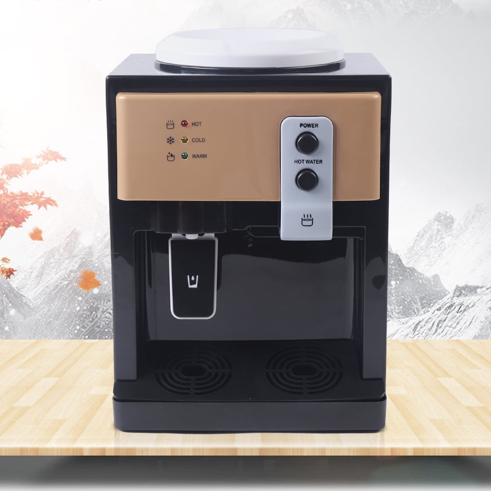 Top Loading Countertop Water Cooler Dispenser with Hot Cold and Room Temperature Water, Black