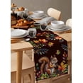 thumbnail image 3 of Colorful Squirrel Burlap Cotton Table Runner 14x72 Inches Long, Brown Botanical Berry Pine Cones Farmhouse Table Runners, Outdoor Dining Tablecloths Decor for Baby Shower/Party/Wedding, 3 of 6