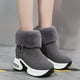 thumbnail image 2 of Botas de nieve para mujer, estilo coreano, de invierno, de gamuza, cortas, forradas con vellón, cálidas, ocultas, de algodón, con aumento de altura, 2 of 5