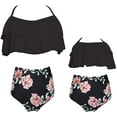 thumbnail image 2 of Mommy and Me Bathing Suit Two Piece Swimming Suit Family Matching Swimsuits Halter Neck Ruffle Bikini Set, 2 of 4