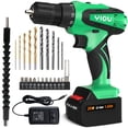 thumbnail image 1 of YIOU - Taladro inalámbrico de 20 V MAX, 18+1 embrague, 2 velocidades, 3/8 pulgadas, juego de brocas, 1 of 7