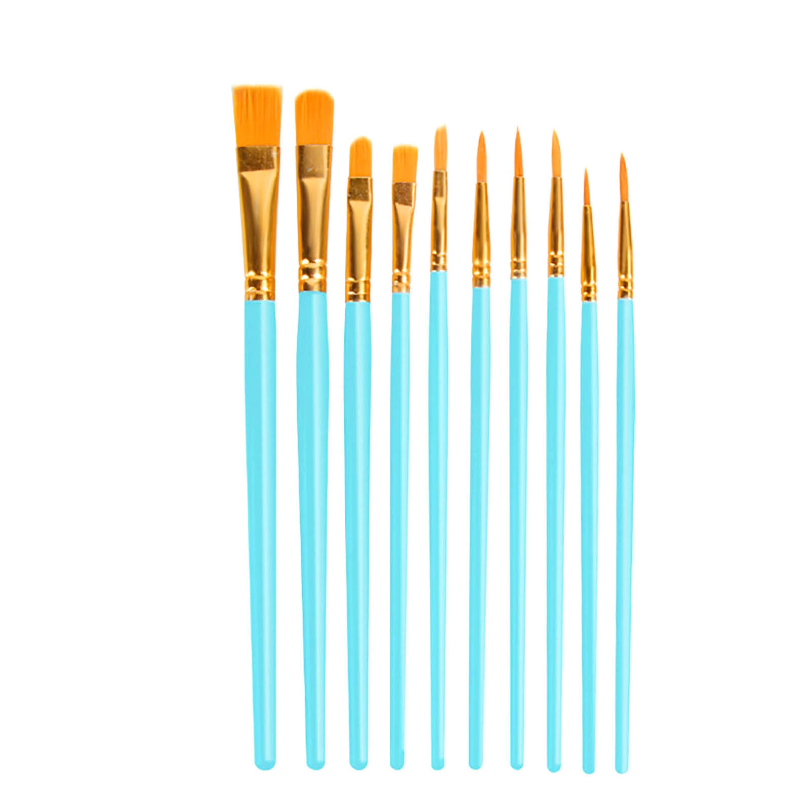 PRINxy Paint Brushes Set, 1 Pack 10 Pcs Plastic Rod Oil Brush Set Painting  Watercolor Hand Painted Art Brush Oil Brush Set,Face Nail Art,Miniature  Detailing and Rock Painting Sky Blue 10PC 