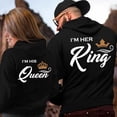 thumbnail image 3 of Lotusprinthandmade I'm Her King Couple Matching Black Hoodie 2D S-5XL 50/50 cotton/polyester mix (S), 3 of 5