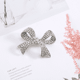 thumbnail image 2 of MINLIXIN Bow Brooch Pin Sparkly Vintage Brooch Elegant Rhinestone Bow Knot Brooch Wedding Dress Brooch Decorative Bow Knot Applique, 2 of 5