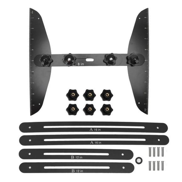 Stair Tread Template Tool, 8in 12in 16in Stair Treads Gauge Easy Operation  For Shelves Black Set