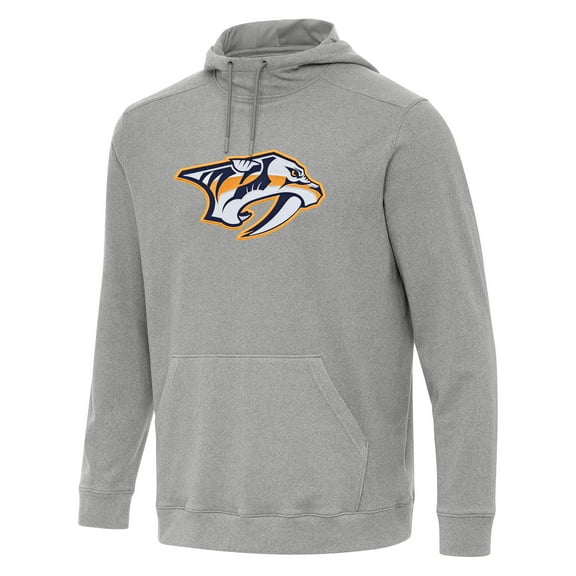 Men's Antigua Heather Gray Nashville Predators Cloud Pullover Hoodie