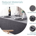 thumbnail image 3 of Rectangle Tablecloth Linen Textured Waterproof & Stain Resistant Table Cloth Wrinkle Free Decorative Fabric Farmhouse Table Cover for Dining/Party/Buffet/Wedding, 60 x 120 Inch, Dark Grey, 3 of 6