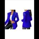 thumbnail image 3 of Blazer de Negocios para Mujer, Chaqueta de Traje de Larga con Abertura Frontal, Abrigo con Botones de Diamantes de Imitación, Ropa de Oficina Azul S, 3 of 7