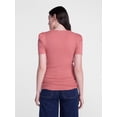 thumbnail image 4 of Scenario Women's V-Neck Henley Top with Short Puff Sleeves, Sizes XS-XXXL, 4 of 6