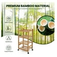 thumbnail image 6 of Gymax 4-Tier Kitchen Serving Trolley Cart Mobile Bamboo Storage Shelf Lockable Casters, 6 of 10