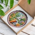 thumbnail image 5 of Easter Bunny With Carrot Suncatcher Stained Glass Style, UV Printed Glass, Spring Garden Rabbit Lover Gift, Round, 5 of 9