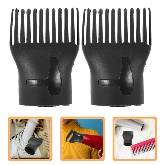 BESTYASH 5-Piece Universal Hair Dryer Comb Nozzle Set, Black Plastic Blow Dryer Attachments for Home and Salon Use
