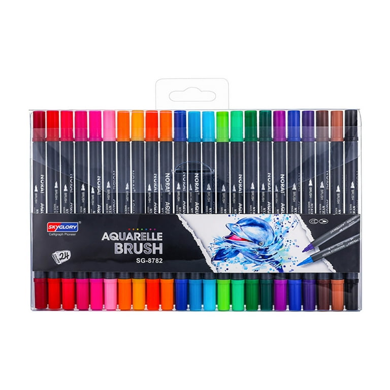 QISIWOLE 150PCs Children Watercolor Marker Pen Sets,36 Watercolor Pens, 24 Colored  Pencils, 12 Color Gouache, 24 Color Crayons, Common Tools, Scissors, Glue,  Pencil Sharpener, etc. 