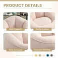 thumbnail image 5 of Bean Bag Sofa Chair with Ottoman, Comfy Upholstered Bean Bag Couch for Adults & Kids, Round Padded Lazy Floor Sofa Chair with Footstool Memory Foam for Living Room, Bedroom, Apartment, Pink, 5 of 18
