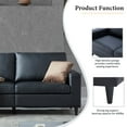 thumbnail image 4 of Veryke PU Leather Sofa Set, 3 Seat Couch & Love Seats, Upholstered Sofa with Straight Armrests, Solid Wood Frame - Black, 4 of 10